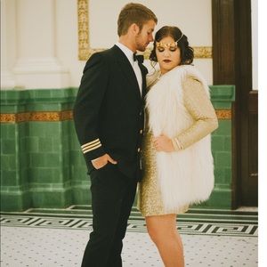 Coldwater Creek gold sequin dress